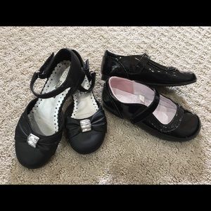 Girls size 11 black dress shoes (2 pairs)